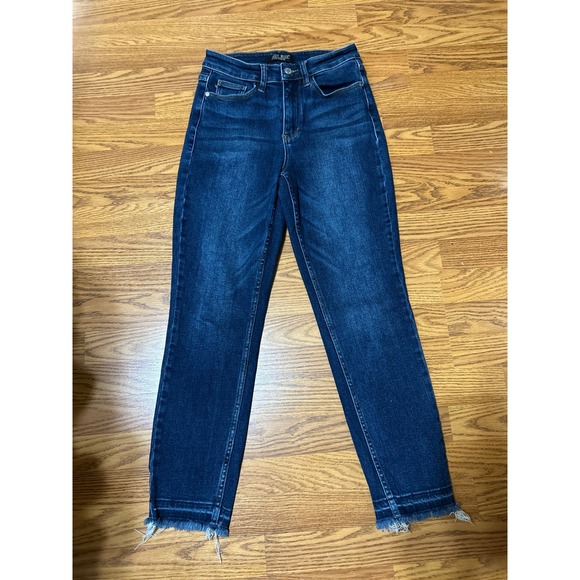 Judy Blue Denim - Judy Blue Slim Fit Dark Wash Raw Hem Jeans JB88704 Size 3/26